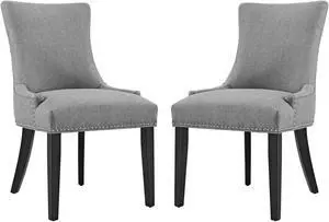 Marquis Dining Side Chair Fabric Set of 2 - Light Gray