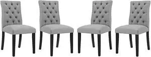 Duchess Dining Chair Fabric Set of 4 - Light Gray