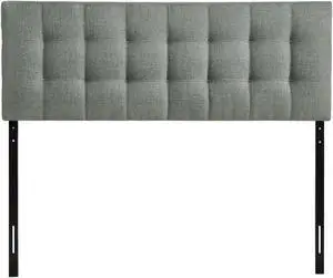 Lily Queen Upholstered Fabric Headboard - Gray