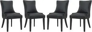 Marquis Dining Chair Faux Leather Set of 4 - Black
