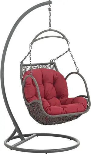 Arbor Outdoor Patio Wood Swing Chair - Red Arbor Outdoor Patio Wood Swing Chair - Red
