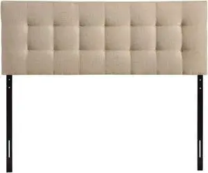 Lily Queen Upholstered Fabric Headboard - Beige