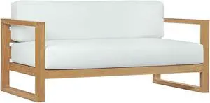 Upland Outdoor Patio Teak Sofa - Natural White