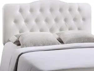 Annabel Queen Upholstered Vinyl Headboard - White