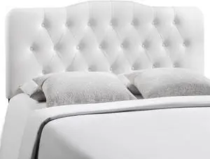 Annabel Full Upholstered Vinyl Headboard - White