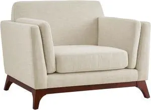 Chance Upholstered Fabric Armchair - Beige