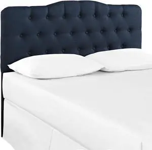 Annabel Queen Upholstered Fabric Headboard - Navy