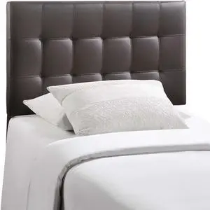 Lily Twin Upholstered Vinyl Headboard - Brown