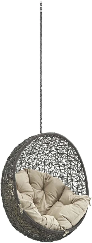 Hide Outdoor Patio Swing Chair Without Stand - Gray Beige Hide Outdoor Patio Swing Chair Without Stand - Gray Beige