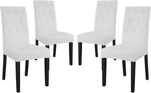 Confer Dining Side Chair Vinyl Set of 4 - White