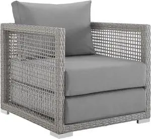 Aura Rattan Outdoor Patio Armchair - Gray Gray