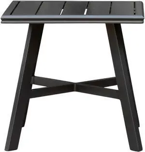 All-Weather Commercial-Grade Aluminum 22" Square Slat-Top Side Table