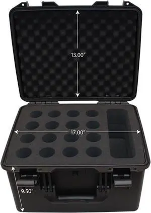 ProX XM-1216MIC VaultX Watertight Microphone Case (Holds 16 Handheld Units)