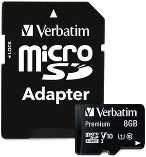 Verbatim 8GB Premium microSDHC UHS-I Class 10 Memory Card with Adapter