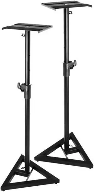 ProX X-MS12 Pair of Monitor Speaker Platform Stands W/Rubberized Platform and Wide Base