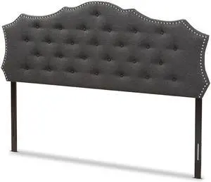 Baxton Studio Aurora Modern and Contemporary Dark Grey Fabric King Size Headboard