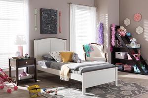 Baxton Studio Harry Twin Platform Bed in Butter Milk