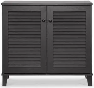 Baxton Studio Coolidge Shoe-Storage Cabinet, Espresso