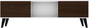 Doyers 62.20 TV Stand in White and Nut Brown