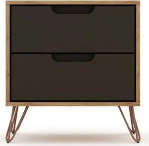 Rockefeller 2.0 Nightstand in Nature and Textured Grey