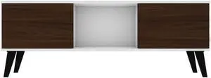 Doyers 53.15 TV Stand in White and Nut Brown