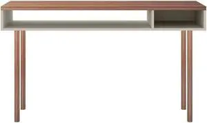 Windsor 47.24 Console Accent Table in Off White and Nature