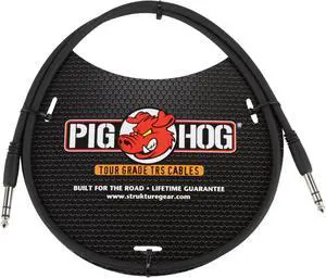 Pig Hog 3-foot 1/4-in TRS - 1/4-in TRS Cable