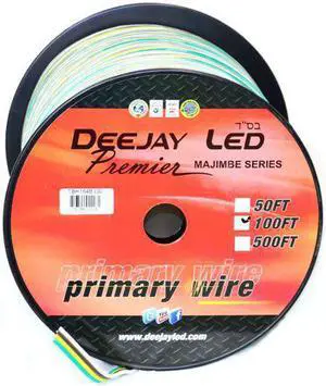 100-Foot 4-Conductor 16 Gauge Primary Stranded Cable Ideal for Accessory Hookup