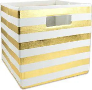 DII Polyester Cube Stripe Gold Square