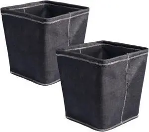 DII Poly Bin Zig-Zag Stitch Variegated Black Trapezoid  (Set of 2)
