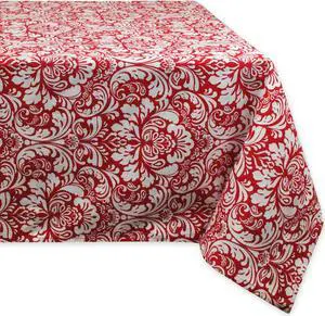 DII Tango Red Damask Tablecloth