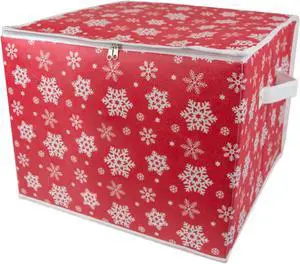 DII Snowflake Print Ornament Storage Large