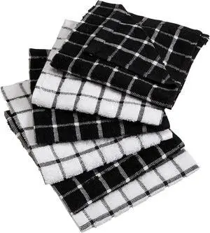 DII Black Combo Windowpane Dishcloth (Set of 6)