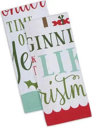 DII Assorted Holiday Fun Printed Dishtowel (Set of 2)