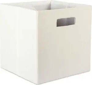 DII Polyester Cube Solid Off White Square