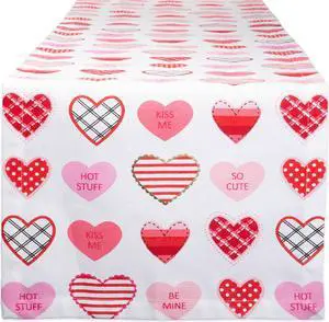 DII Sweet Hearts Print Table Runner