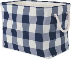 DII Polyester Bin Buffalo Check Off White / Navy Rectangle Medium