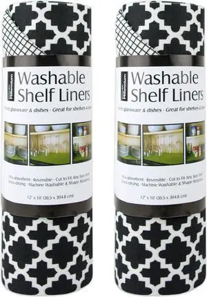 DII Black Lattice Shelf Liner (Set of 2)