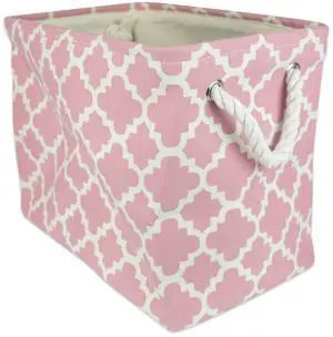 DII Polyester Bin Lattice Rose Rectangle Medium