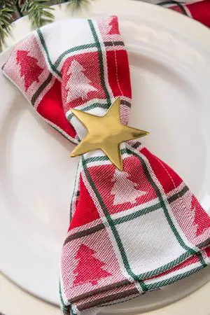 DII Gold Star Napkin Ring (Set of 6)
