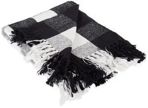DII Black & White Buffalo Check Throw