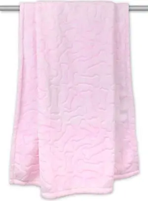 DII Pink Embossed Bone Print Pet Blanket