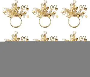 DII Gold Multi Bead Napkin Ring (Set of 6)