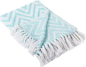 DII Aqua Large Chevron Throw