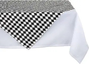 DII Black And Cream Harlequin Print Table Topper