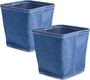 DII Poly Bin Zig-Zag Stitch Variegated Blue Trapezoid  (Set of 2)