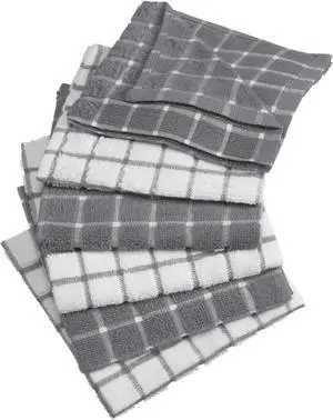 DII Gray Combo Windowpane Dishcloth (Set of 6)