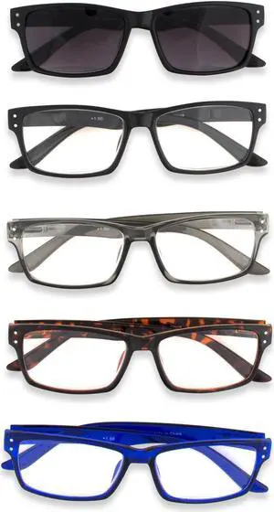DII 5-Piece Reading/Sun Glasses Set 4.0x