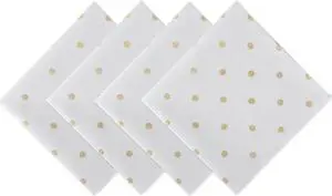 DII Polka Dot Napkin(Set of 4) White/Gold Metallic