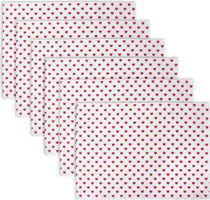 DII Lil Hearts Ribbed Placemats (Set of 6)